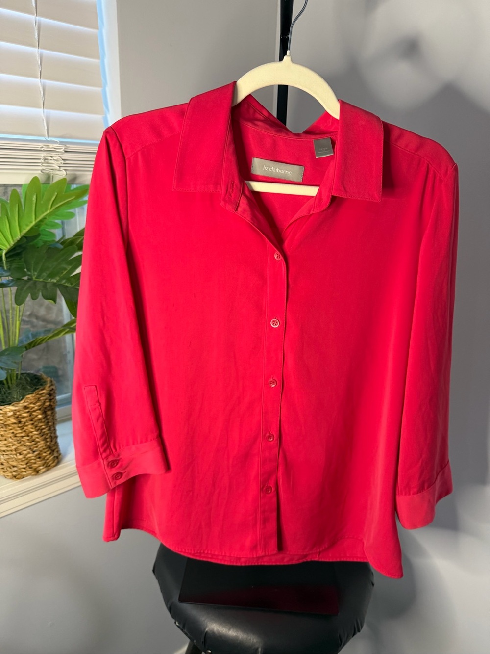Liz Claiborne Hot Pink Button-Up Blouse